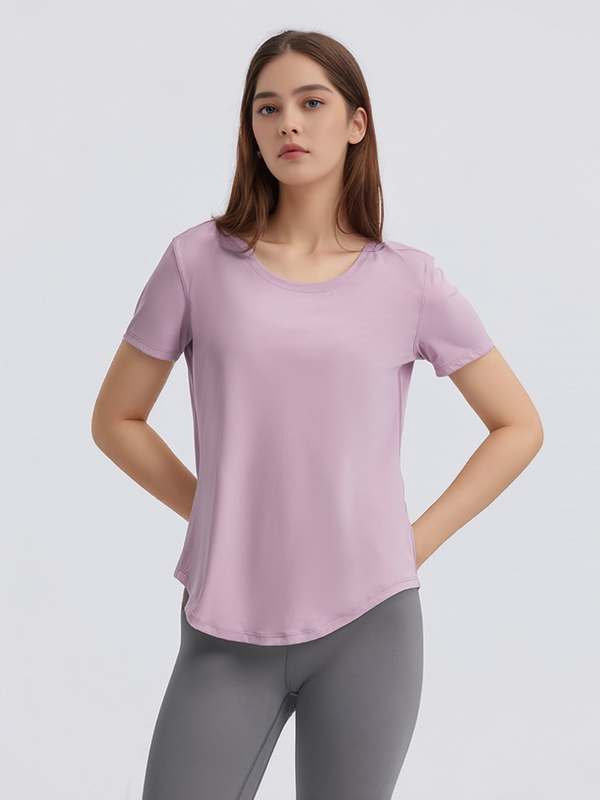 Women's Loose Fit Short Sleeve T-shirts Gym Fitness Workout Tops