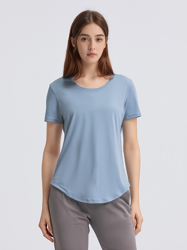 Women's Loose Fit Short Sleeve T-shirts Gym Fitness Workout Tops