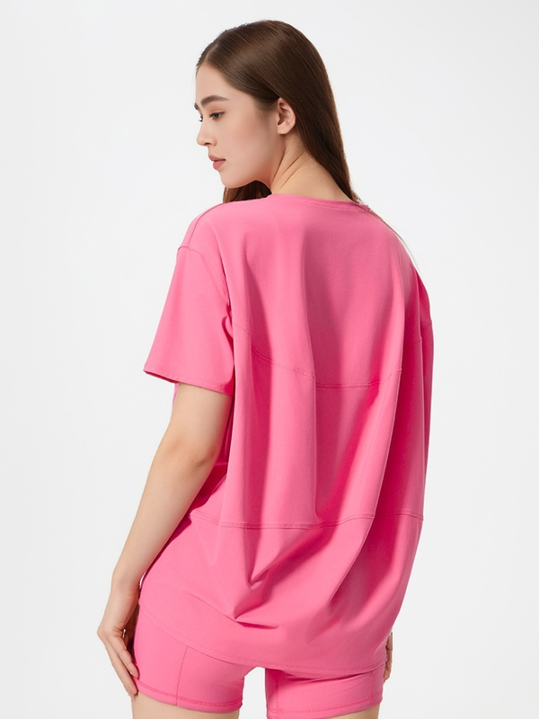 Women's Summer Casual Loose Fit Crewneck Short Sleeve T-Shirts