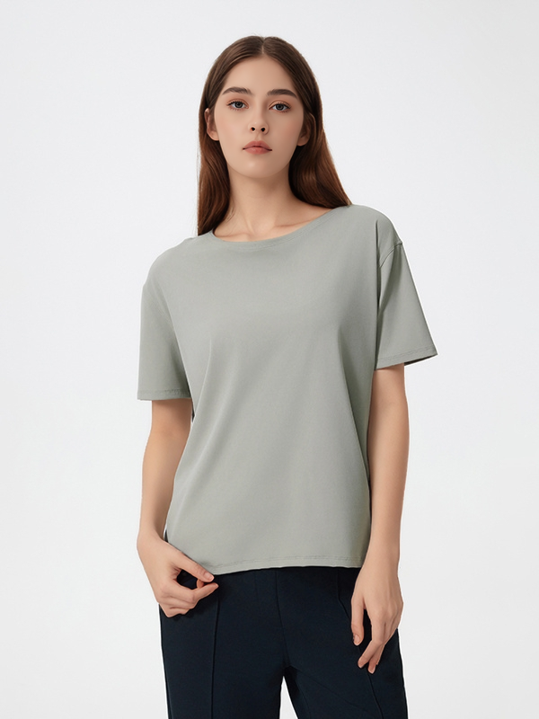 Women's Summer Casual Loose Fit Crewneck Short Sleeve T-Shirts