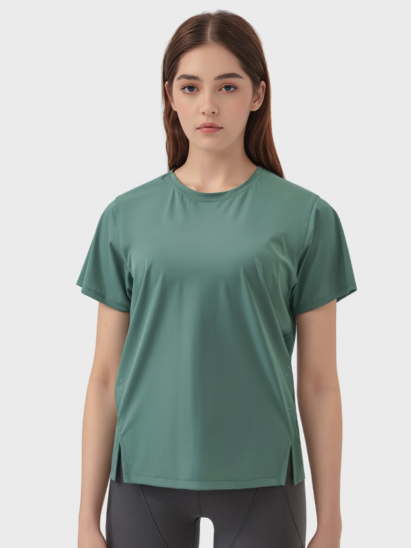 Women's Crew Neck Short Sleeve Gym Fitness Workout T-Shirts