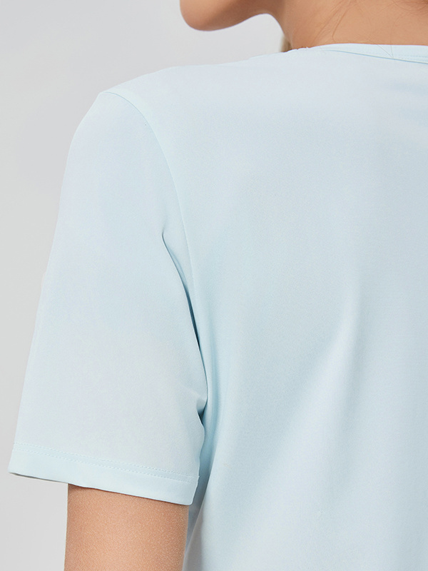 Quickly Dry Short Sleeve Sports T-shirts Workout Tops With Side Split