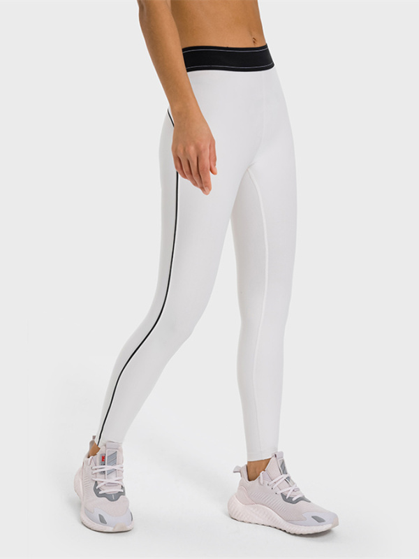 Women's Contrasting Color High Waist Gym Workout Leggings