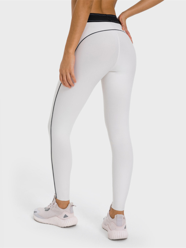 Women's Contrasting Color High Waist Gym Workout Leggings