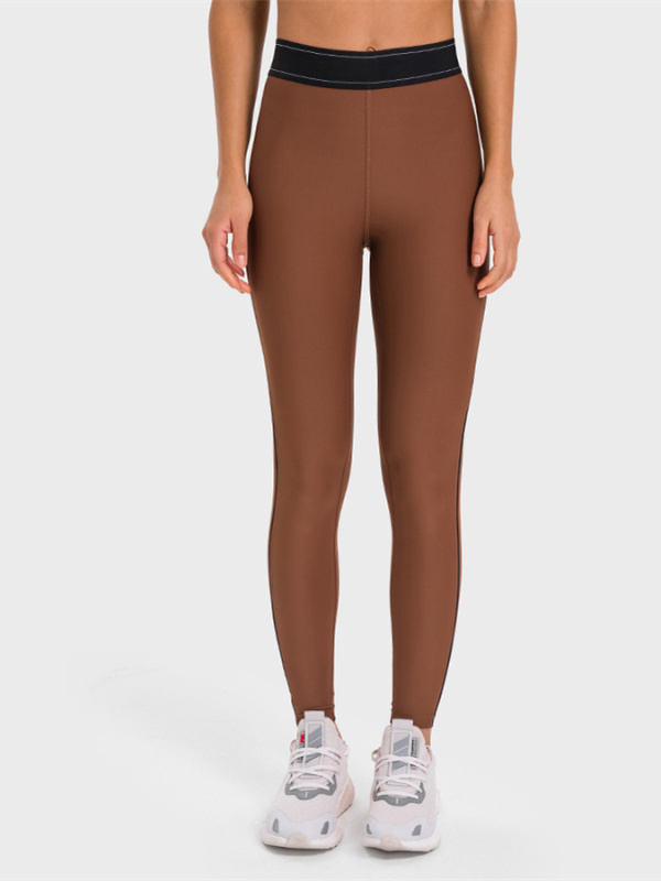 Women's Contrasting Color High Waist Gym Workout Leggings