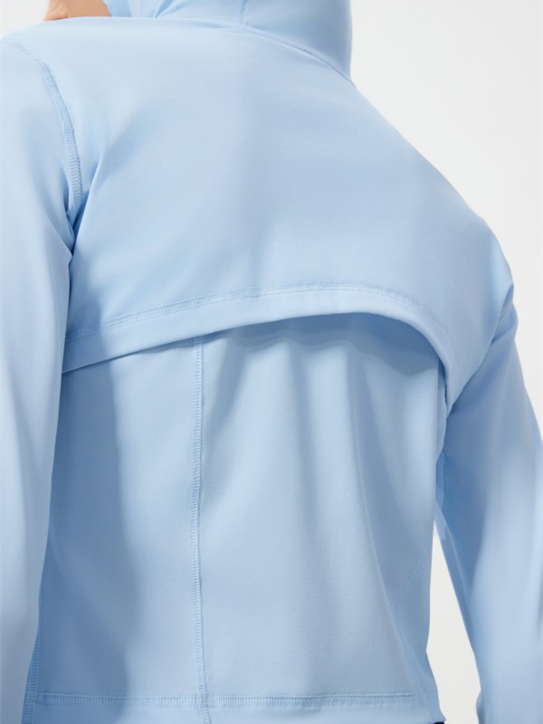 Women's Lightweight Athletic Jacket Sun Protection Full Zip Long Sleeve Crop Jackets