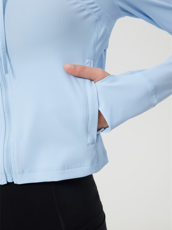 Women's Lightweight Athletic Jacket Sun Protection Full Zip Long Sleeve Crop Jackets