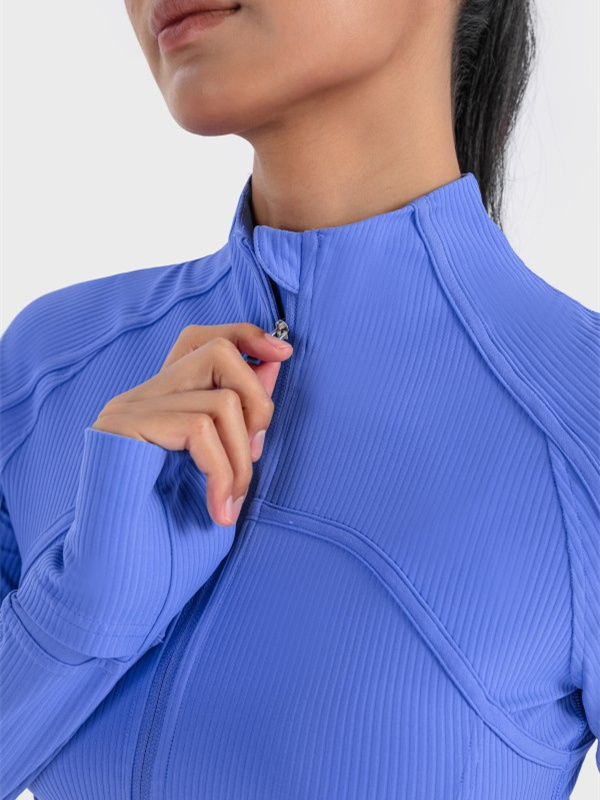 Women's Workout Jacket Zip Up Yoga Jacket Cropped Athletic Slim Fit Tops