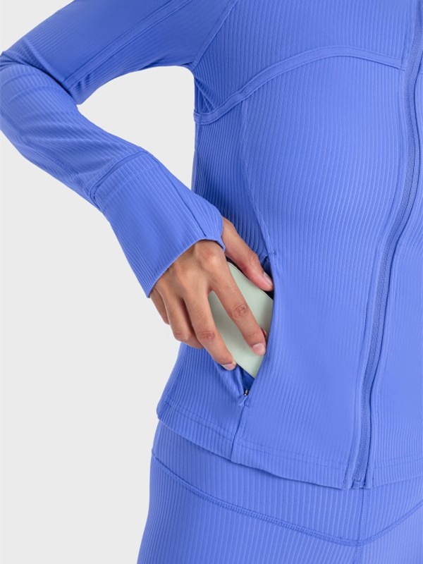 Women's Workout Jacket Zip Up Yoga Jacket Cropped Athletic Slim Fit Tops