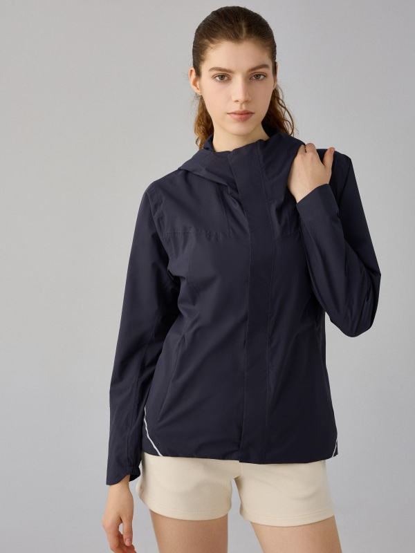Women's Waterproof  Windbreaker Raincoat Hooded Jacket with Pockets