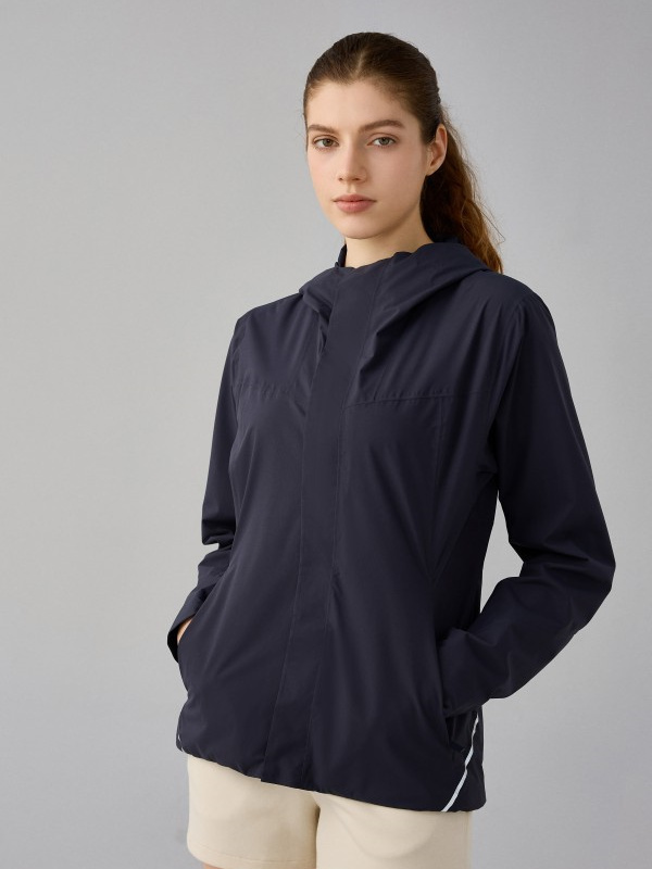 Women's Waterproof  Windbreaker Raincoat Hooded Jacket with Pockets
