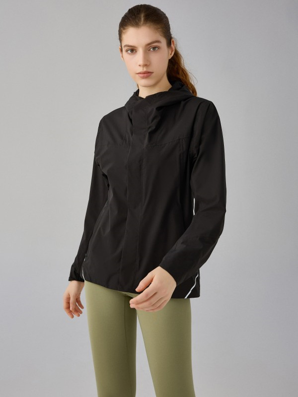 Women's Waterproof  Windbreaker Raincoat Hooded Jacket with Pockets