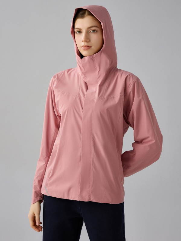 Women's Waterproof  Windbreaker Raincoat Hooded Jacket with Pockets