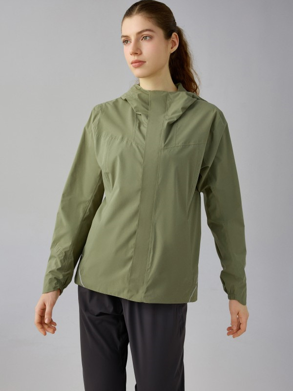Women's Waterproof  Windbreaker Raincoat Hooded Jacket with Pockets