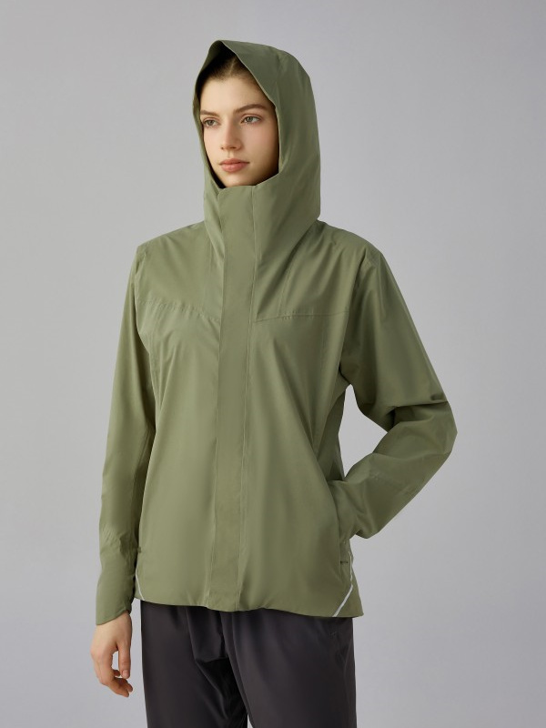 Women's Waterproof  Windbreaker Raincoat Hooded Jacket with Pockets