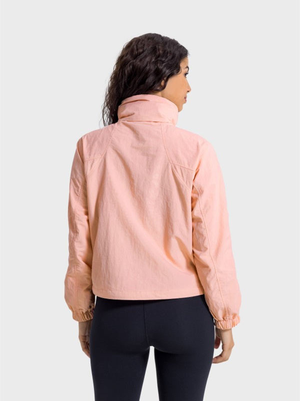 Women's Windproof Zip Up Athletic Workout Hoodied Jacket