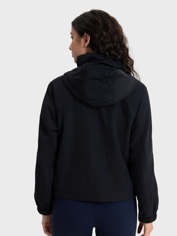 Women's Windproof Zip Up Athletic Workout Hoodied Jacket