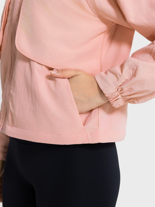 Women's Windproof Zip Up Athletic Workout Hoodied Jacket