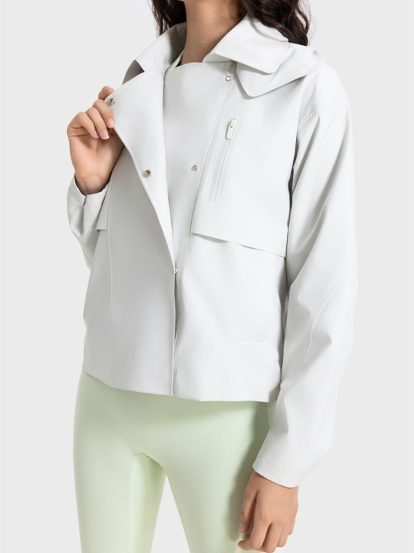 Women Waterproof Lightweight Windbreaker Jacket with Hood
