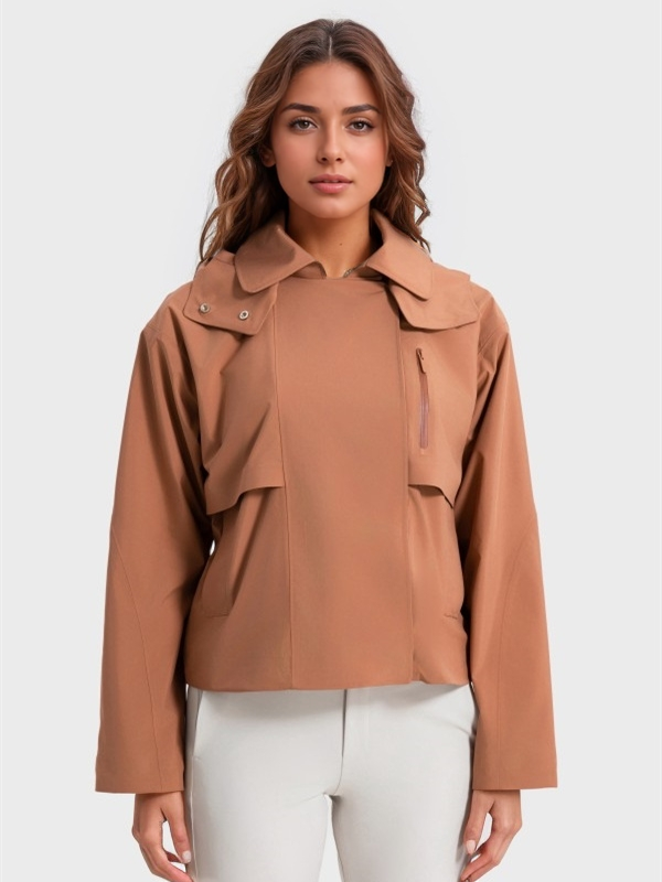 Women Waterproof Lightweight Windbreaker Jacket with Hood