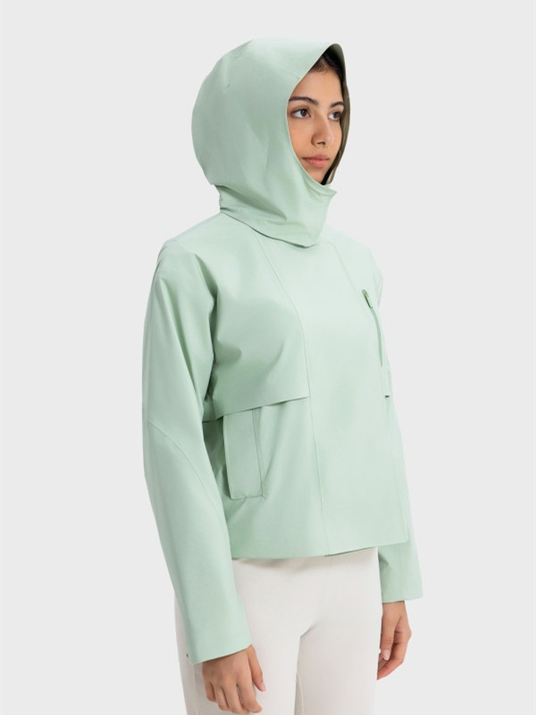 Women Waterproof Lightweight Windbreaker Jacket with Hood