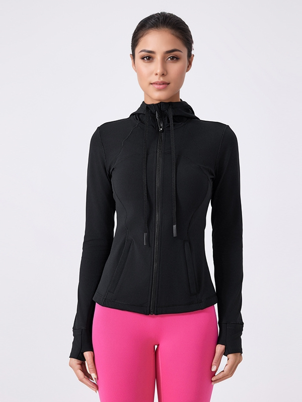 Women's Full Zip Workout Runing Slim Fit Athletic Hoodies Jackets