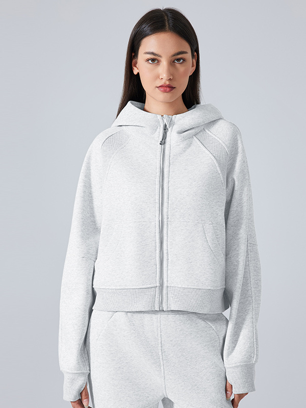 Women's Zip Up Hoodies Jackets Cropped Sweatshirts