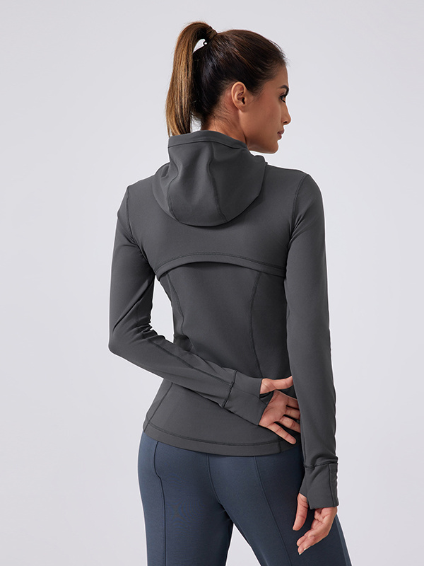 Women's Full Zip Workout Runing Slim Fit Athletic Hoodies Jackets