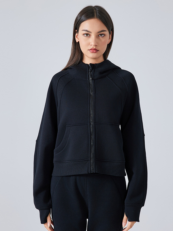Women's Zip Up Hoodies Jackets Cropped Sweatshirts
