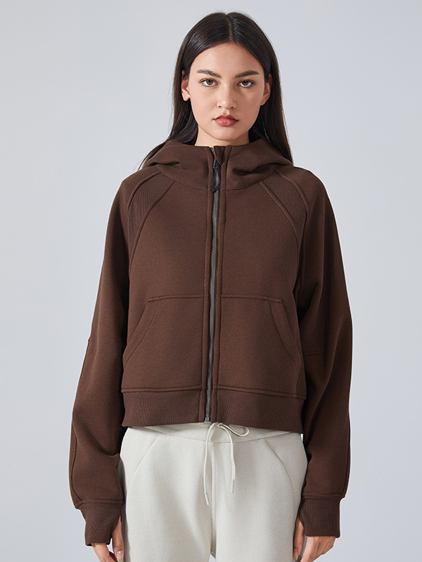 Women's Zip Up Hoodies Jackets Cropped Sweatshirts
