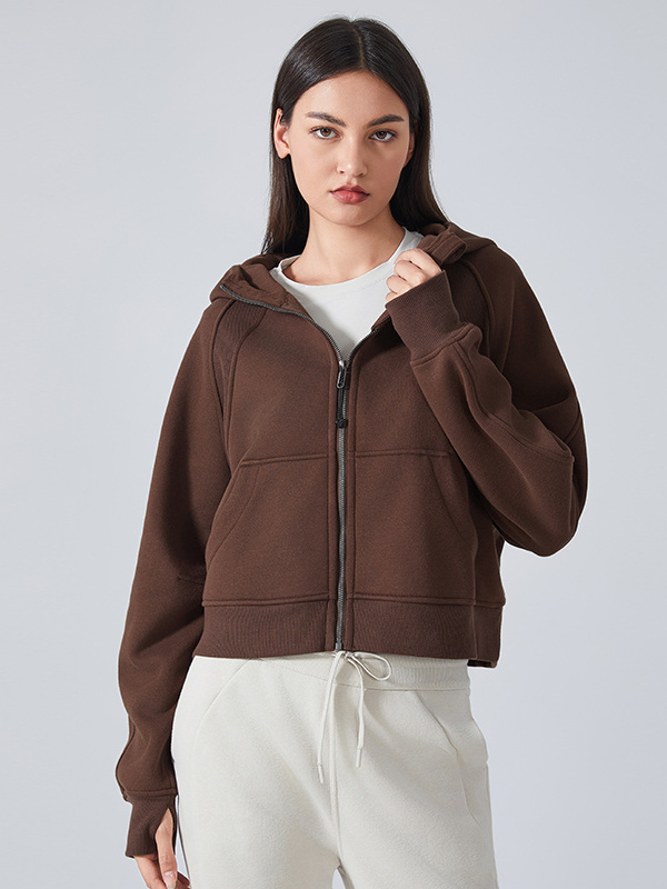 Women's Zip Up Hoodies Jackets Cropped Sweatshirts