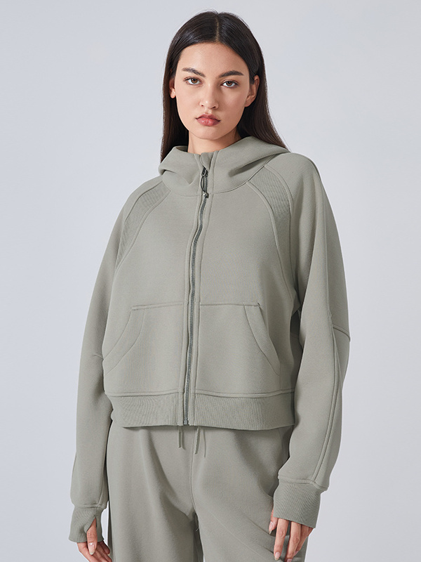 Women's Zip Up Hoodies Jackets Cropped Sweatshirts