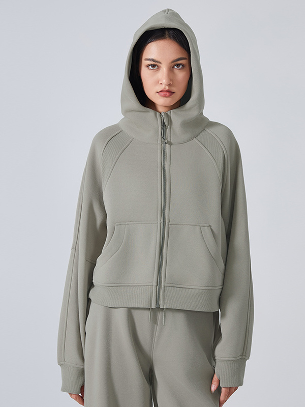 Women's Zip Up Hoodies Jackets Cropped Sweatshirts
