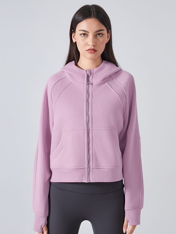 Women's Zip Up Hoodies Jackets Cropped Sweatshirts