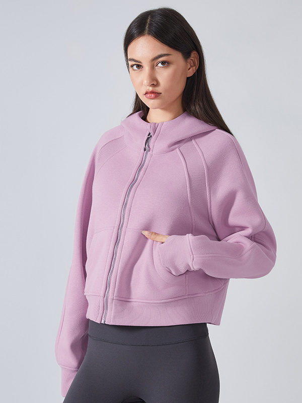 Women's Zip Up Hoodies Jackets Cropped Sweatshirts