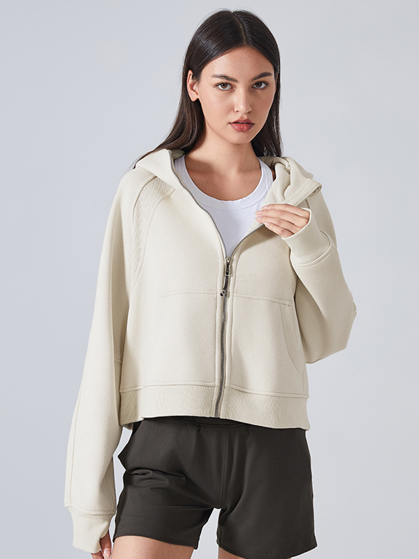 Women's Zip Up Hoodies Jackets Cropped Sweatshirts