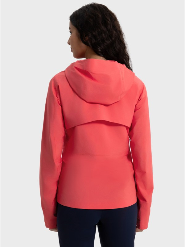 Womens Lightweight Windbreaker Outdoor Hooded Jacket