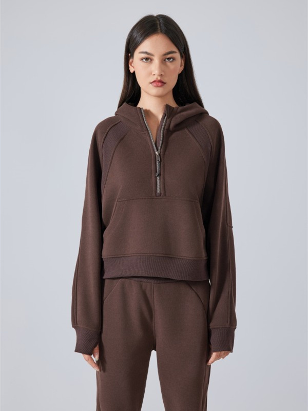 Women's Half Zipper Pullover Hoodies Workout Sweatshirts