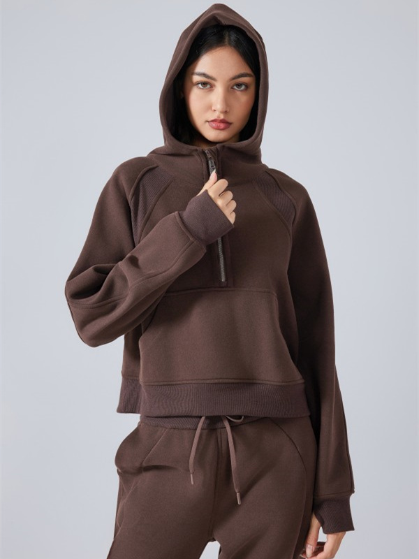 Women's Half Zipper Pullover Hoodies Workout Sweatshirts