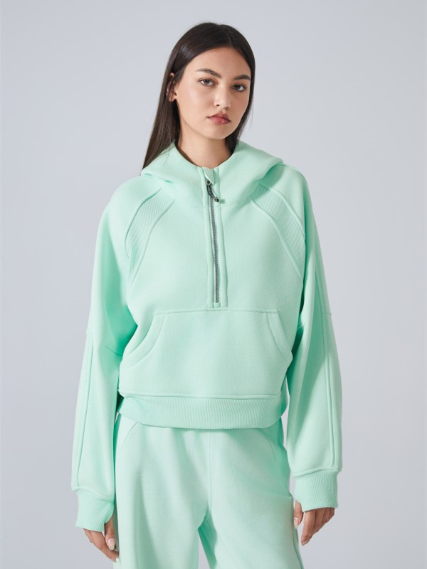 Women's Half Zipper Pullover Hoodies Workout Sweatshirts