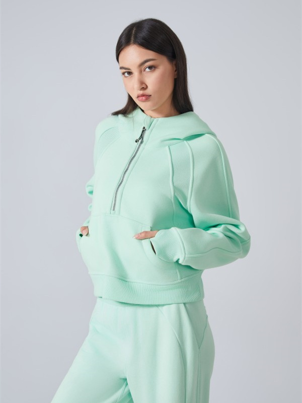Women's Half Zipper Pullover Hoodies Workout Sweatshirts