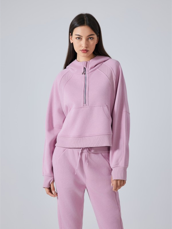 Women's Half Zipper Pullover Hoodies Workout Sweatshirts