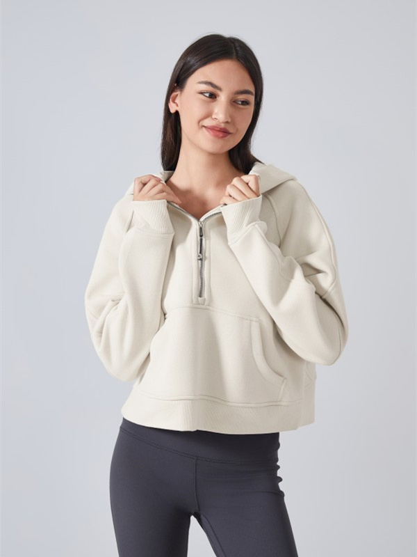 Women's Half Zipper Pullover Hoodies Workout Sweatshirts