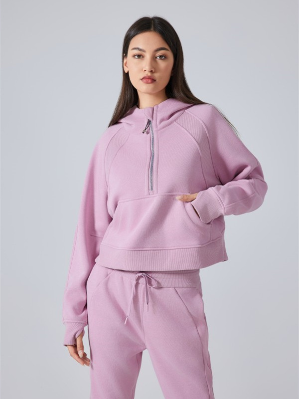 Women's Half Zipper Pullover Hoodies Workout Sweatshirts
