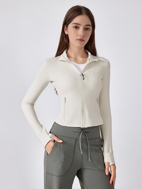 Women's Slim Fit Zip Up Sport Jackets Athletic Gym Shirts