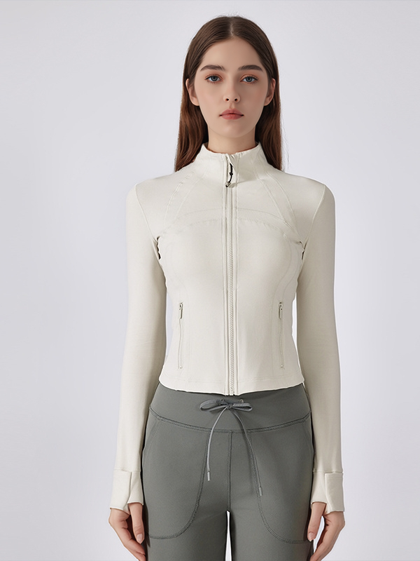 Women's Slim Fit Zip Up Sport Jackets Athletic Gym Shirts