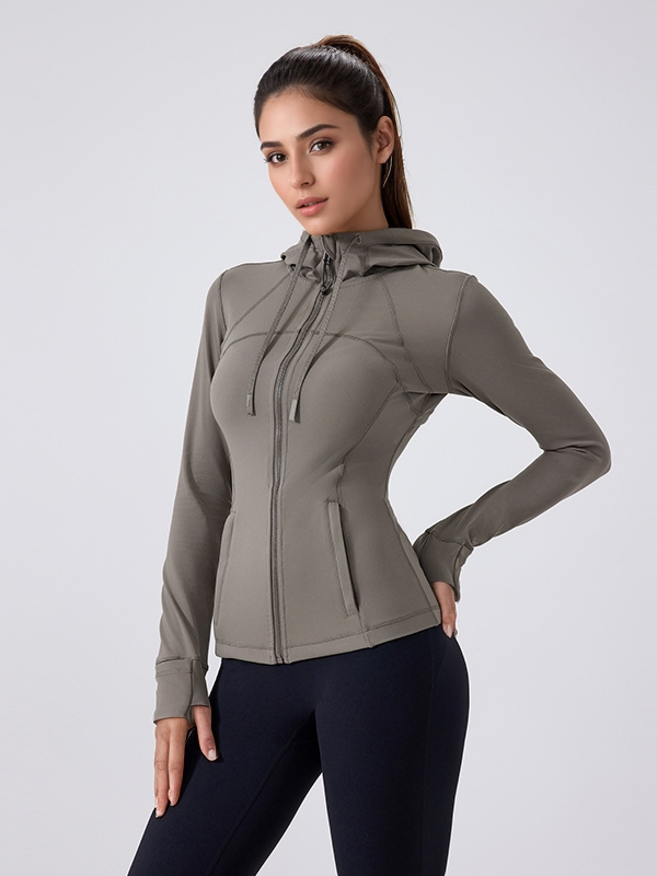 Women's Full Zip Workout Runing Slim Fit Athletic Hoodies Jackets