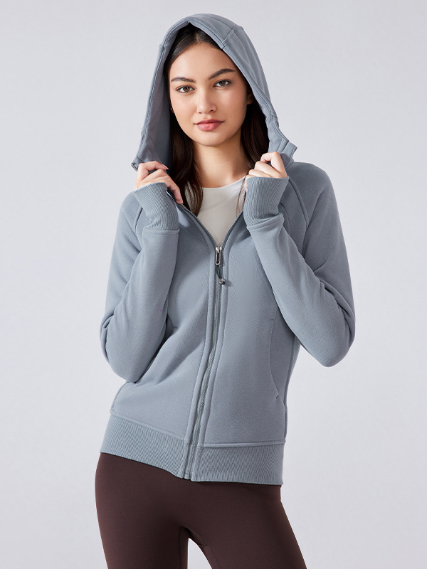 Women's Full Zip Hooded Sweatshirts Workout Sweat Jackets