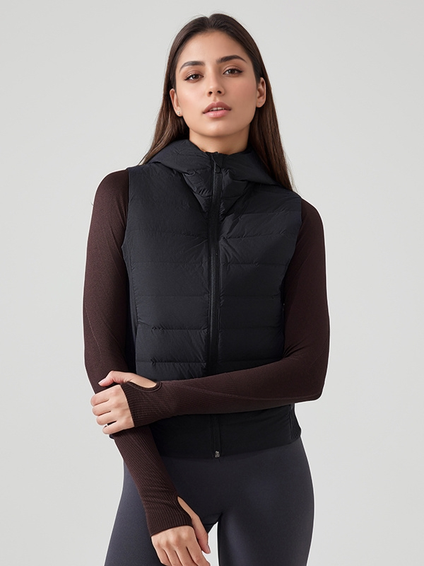Women's’ Sleeveless Zip Up Puffer Vest Stand Collar Winter Hoodies Jackets