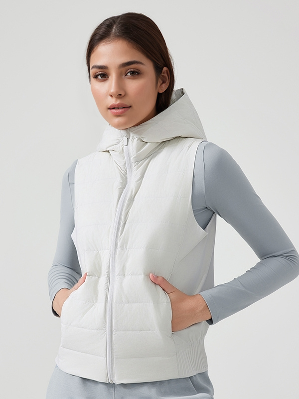 Women's’ Sleeveless Zip Up Puffer Vest Stand Collar Winter Hoodies Jackets